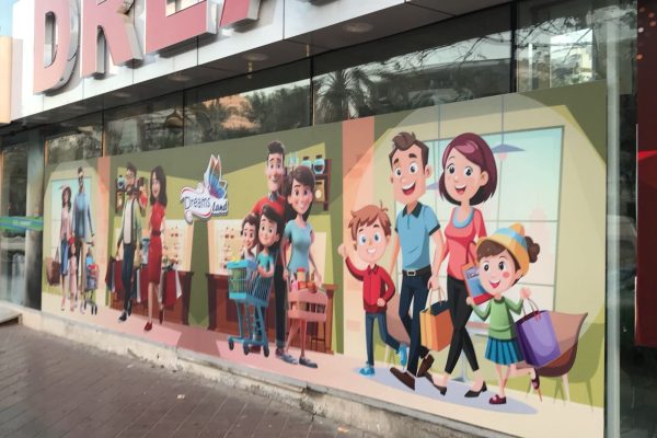 Shopfront signage installation project by Bayan Branding in Sharjah