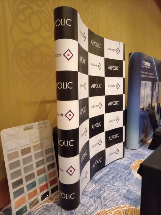 Alpolic fabric pop-up display