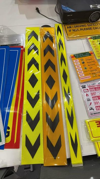 Reflective chevron safety stickers for vehicles