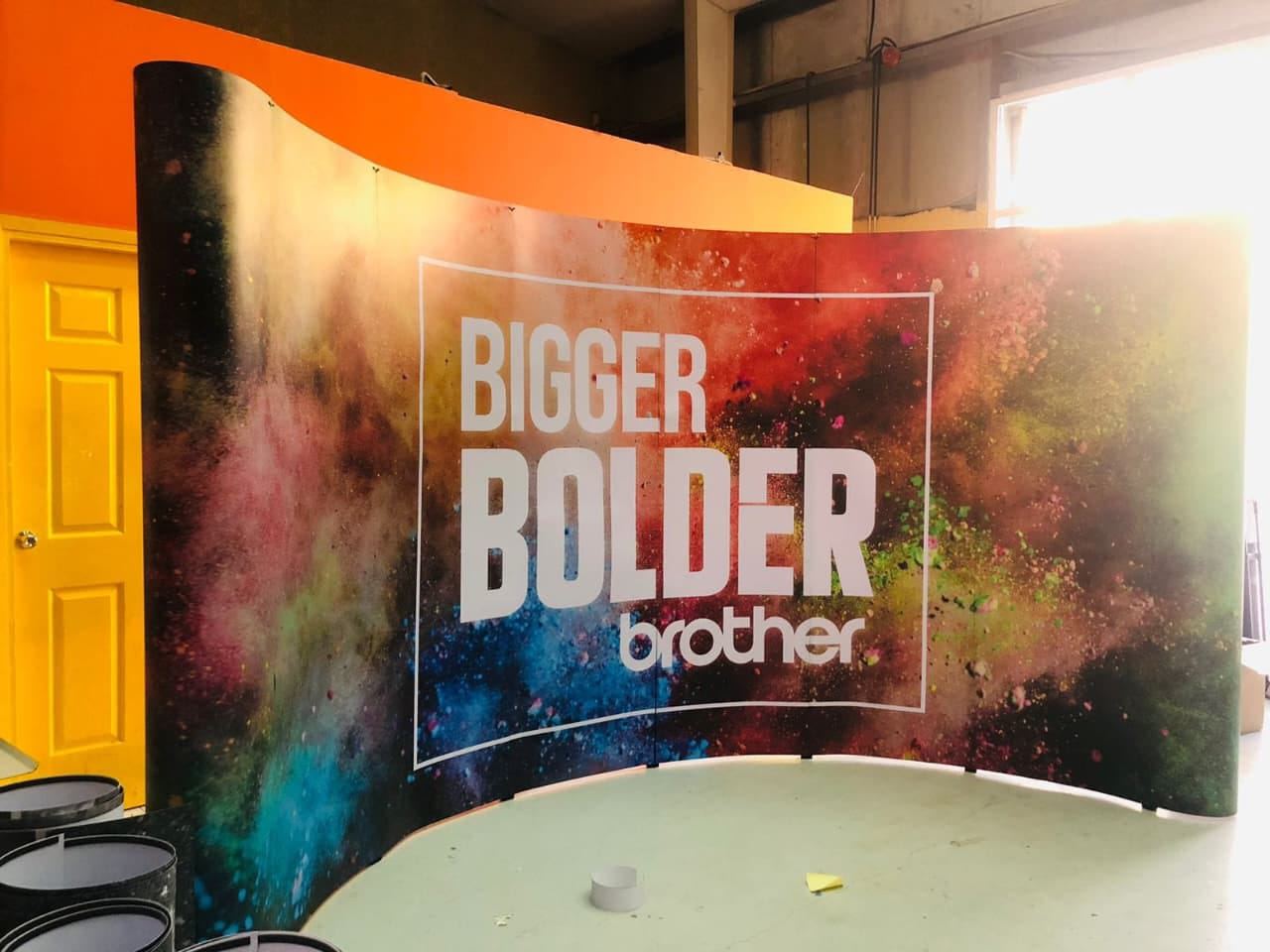 Brother curved fabric backdrop