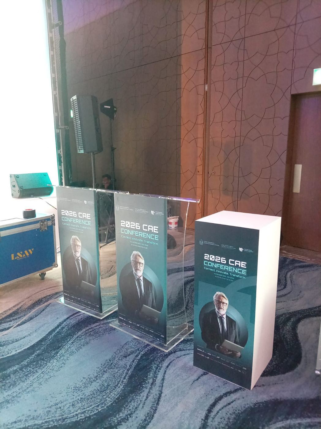 Conference podium displays