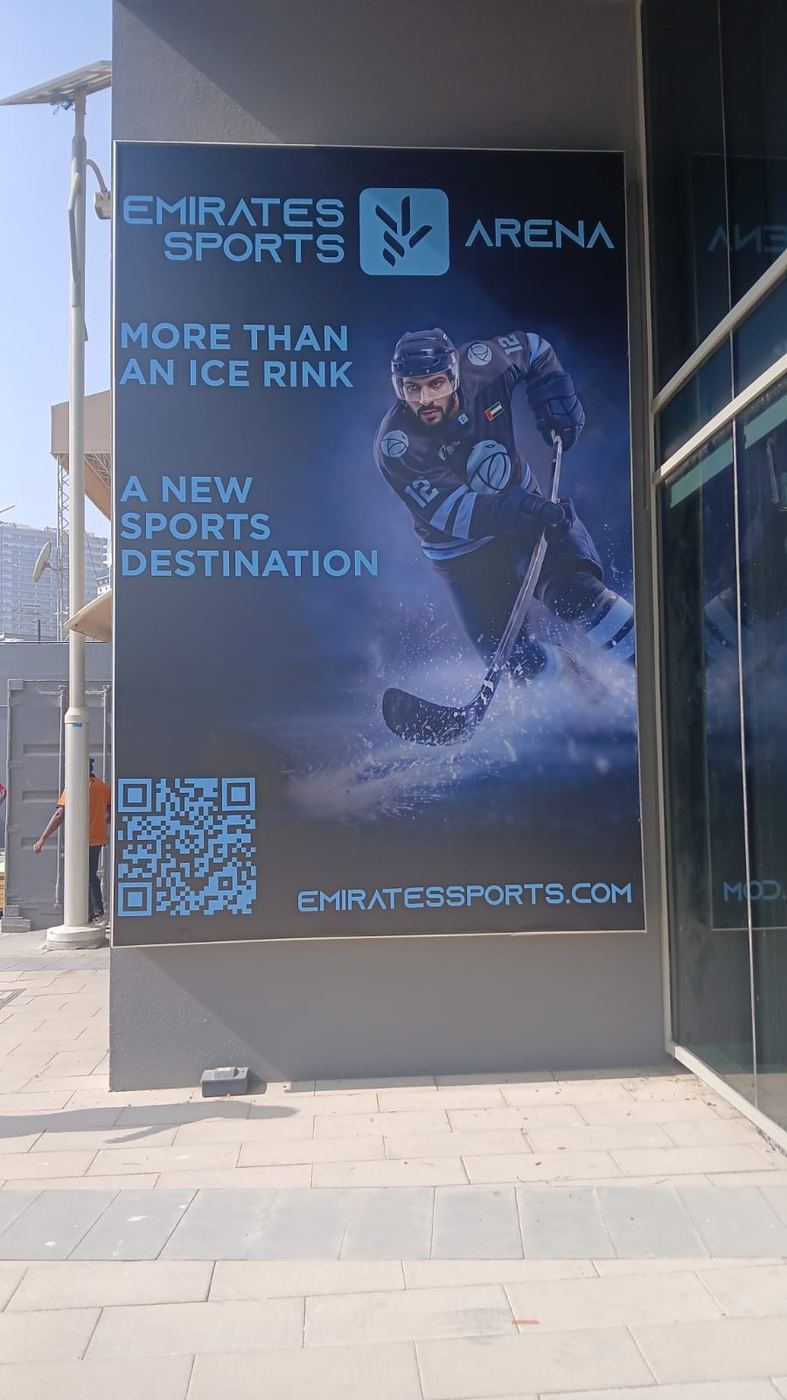 Emirates Sports Arena poster standee