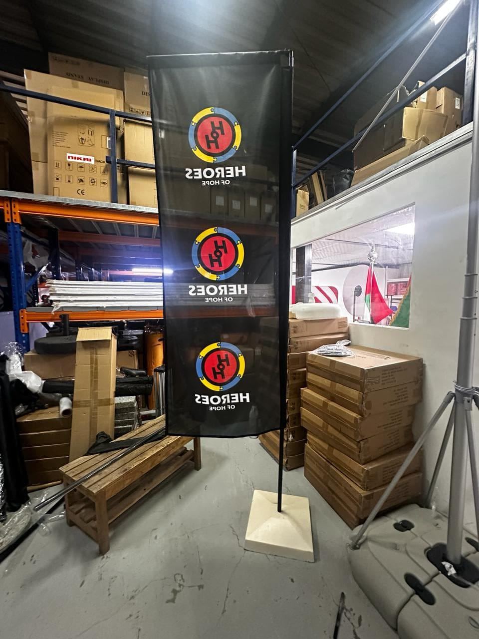 Heroes banner stand