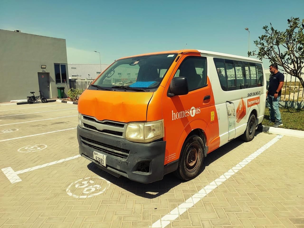 Homes R Us Toyota Hiace van branding