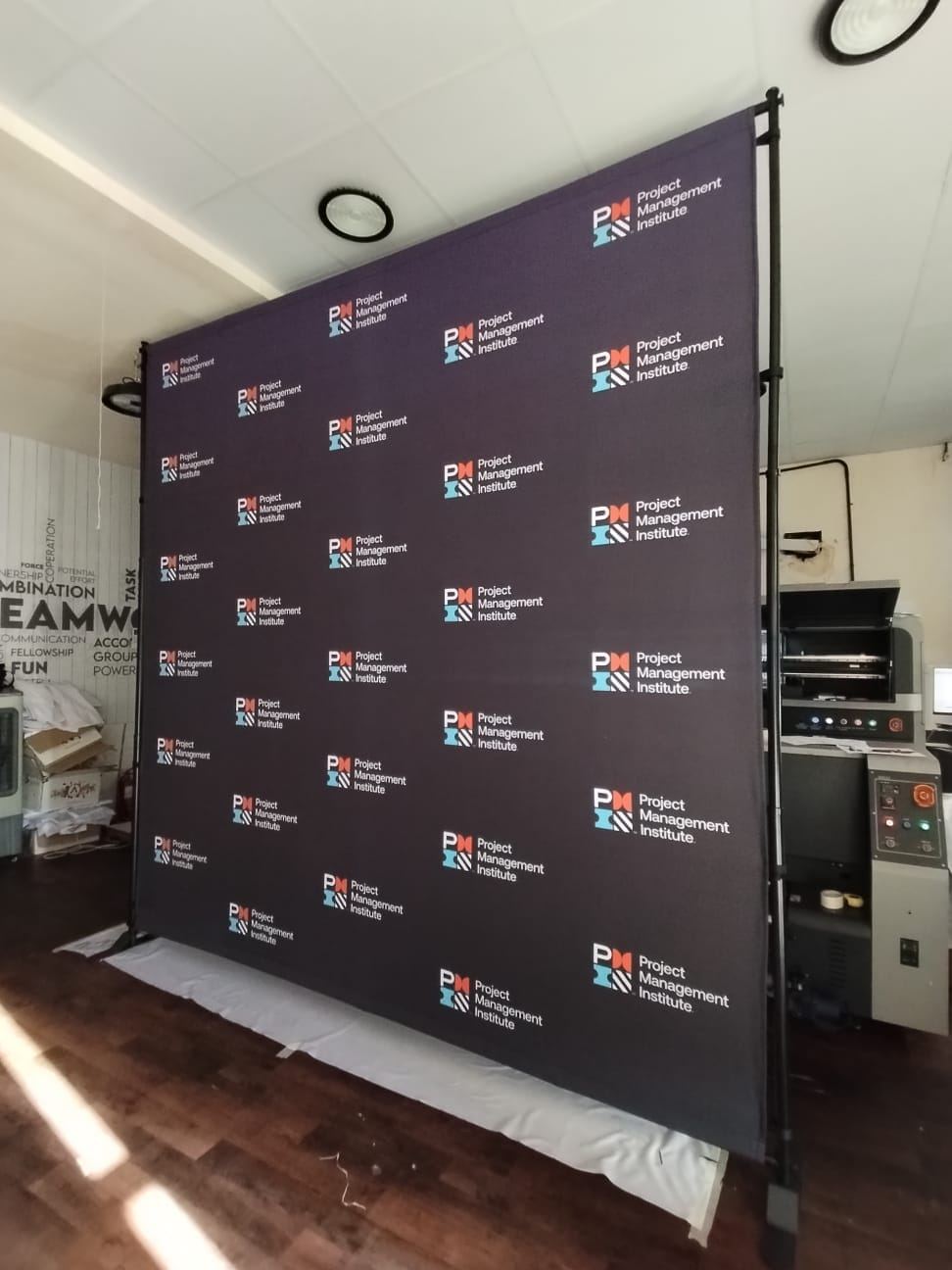 Tension fabric backdrop stand